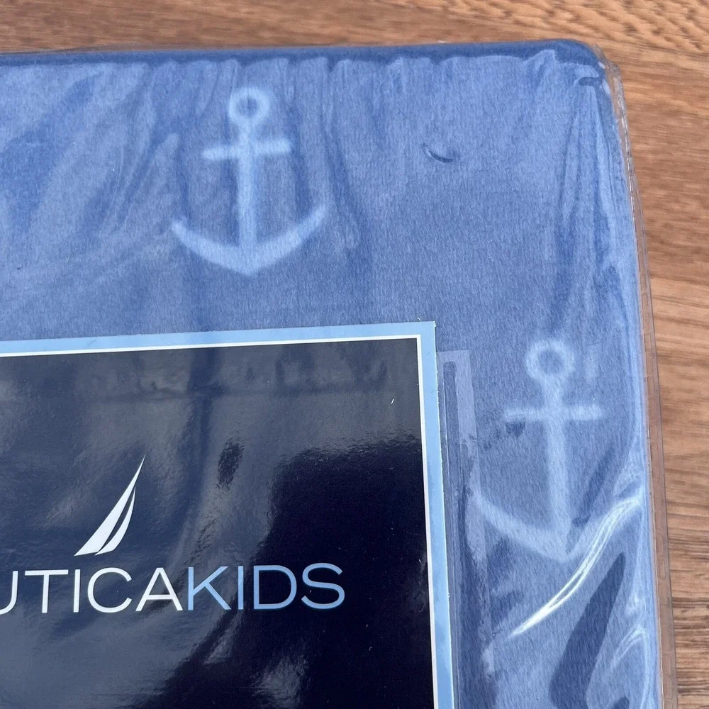 Nautica Kids Brody Contoured Changing Pad Cover Blue with Anchors Nautical‎ NEW